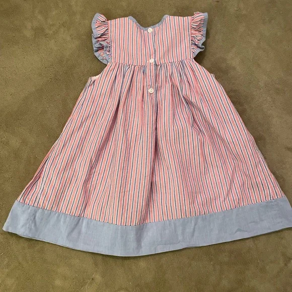 Boutique brand, Bella Bliss, red, white, & blue dress w/ ruffle sleeves.EUC.Sz5.